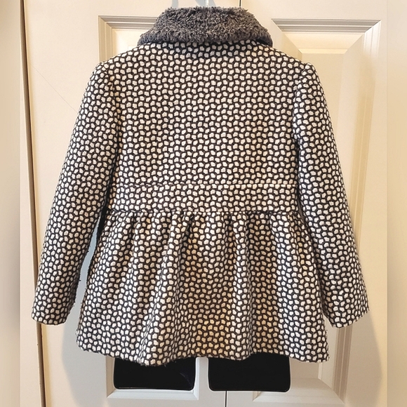 Toddler Girl's Wool Dress Coat with Faux Fur Collar - Picture 2 of 6